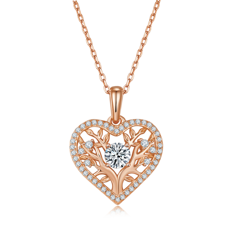 生命树爱心PendantS925银Moissanite厘石D级0.78ct